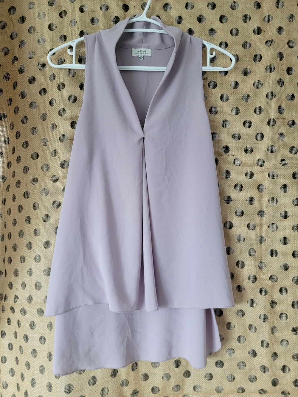 Wilfred Lavender Sleeveless Layered‎ V-Neck High/Low Blouse